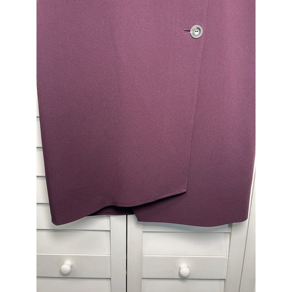 Antonio Melani Button Detail Knee Length Pencil Skirt Size 4 Burgundy - Picture 4 of 9